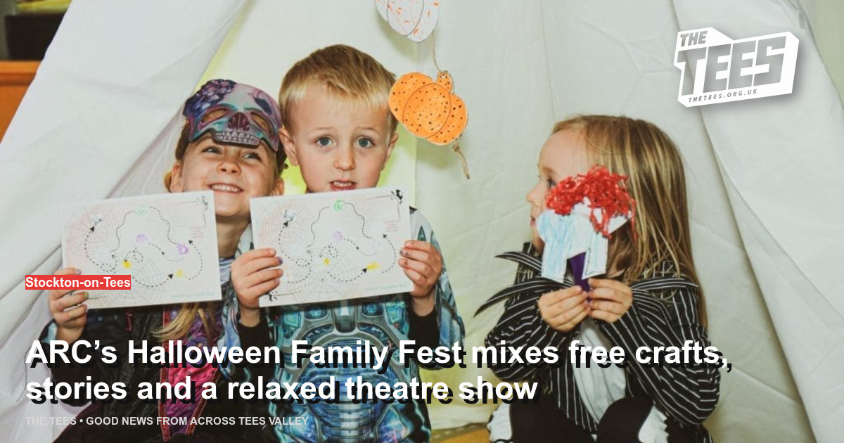 Social sharing card for ARC’s Halloween Family Fest mixes free crafts, stories and a relaxed theatre show