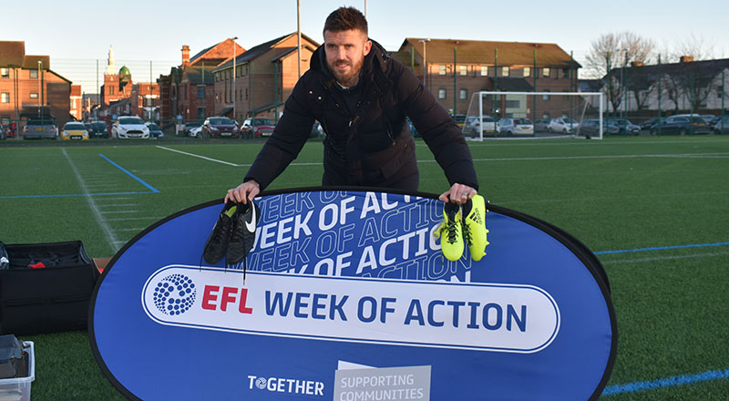 Social sharing card for Boro boss kickstarts new boot campaign at Teesside University