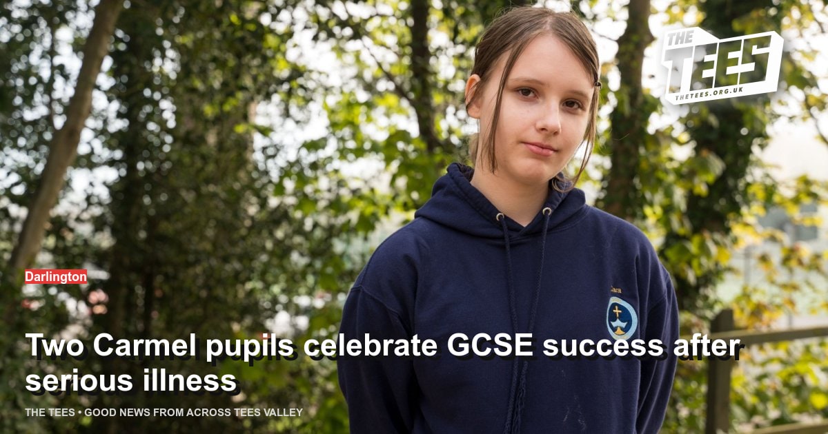 Social sharing card for Two Carmel pupils celebrate GCSE success after serious illness