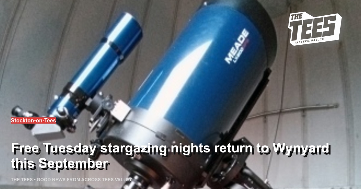 Social sharing card for Free Tuesday stargazing nights return to Wynyard this September