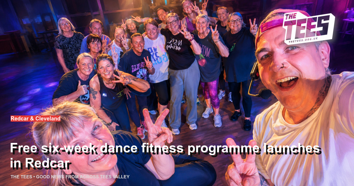 Social sharing card for Free six-week dance fitness programme launches in Redcar