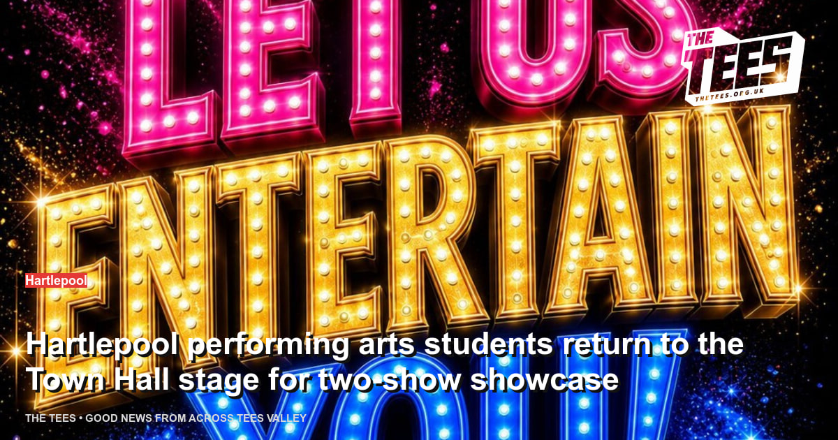 Social sharing card for Hartlepool performing arts students return to the Town Hall stage for two-show showcase
