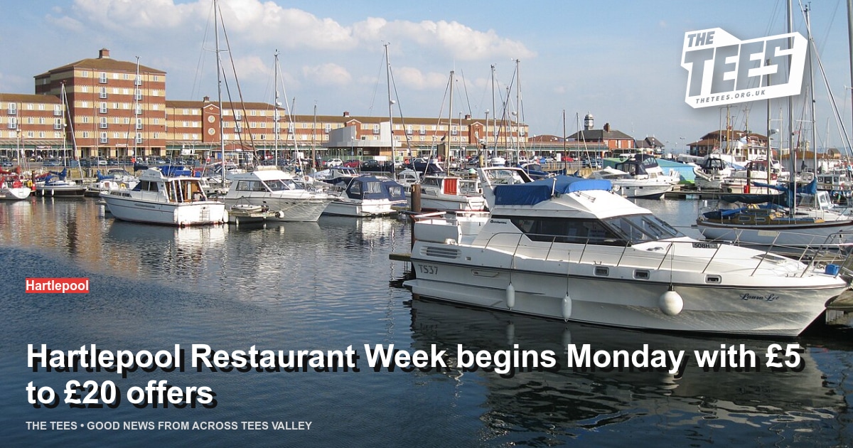 Social sharing card for Hartlepool Restaurant Week begins Monday with £5 to £20 offers