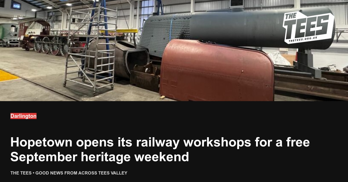 Social sharing card for Hopetown opens its railway workshops for a free September heritage weekend