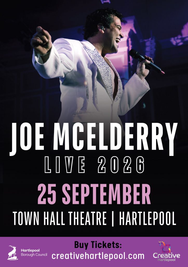 Social sharing card for Joe McElderry brings live 2026 show to Hartlepool Town Hall Theatre