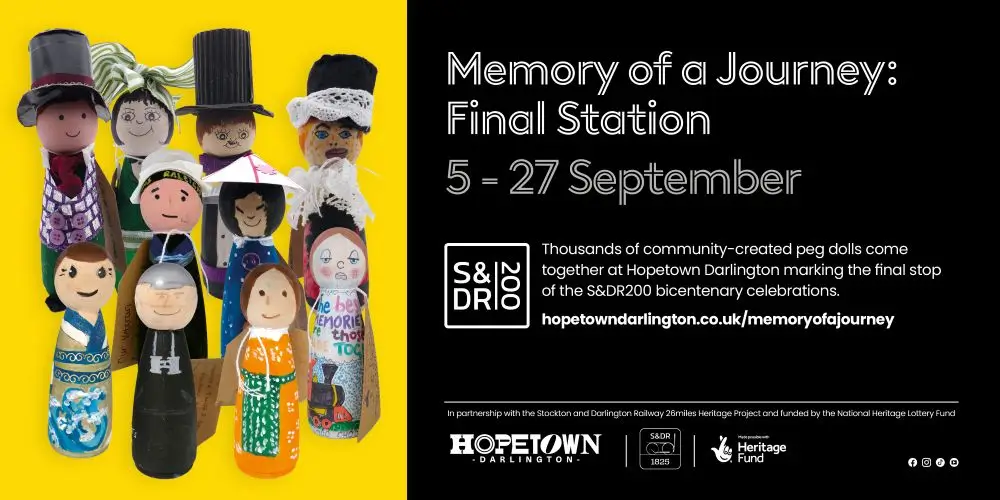 Social sharing card for Thousands of community-made peg dolls reach the final station at Hopetown