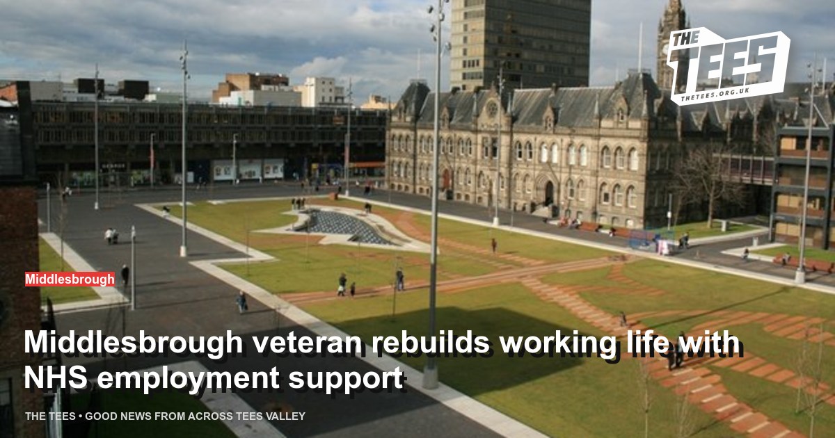 Social sharing card for Middlesbrough veteran rebuilds working life with NHS employment support