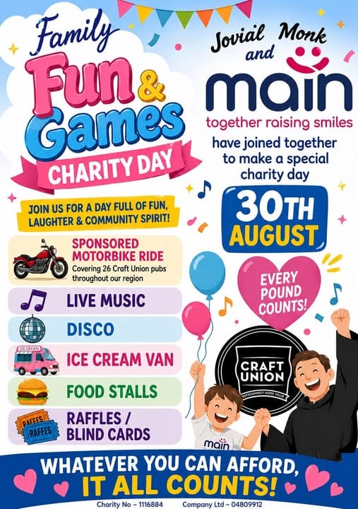 Social sharing card for North Ormesby charity day puts bikes, music and family fun behind support for MAIN