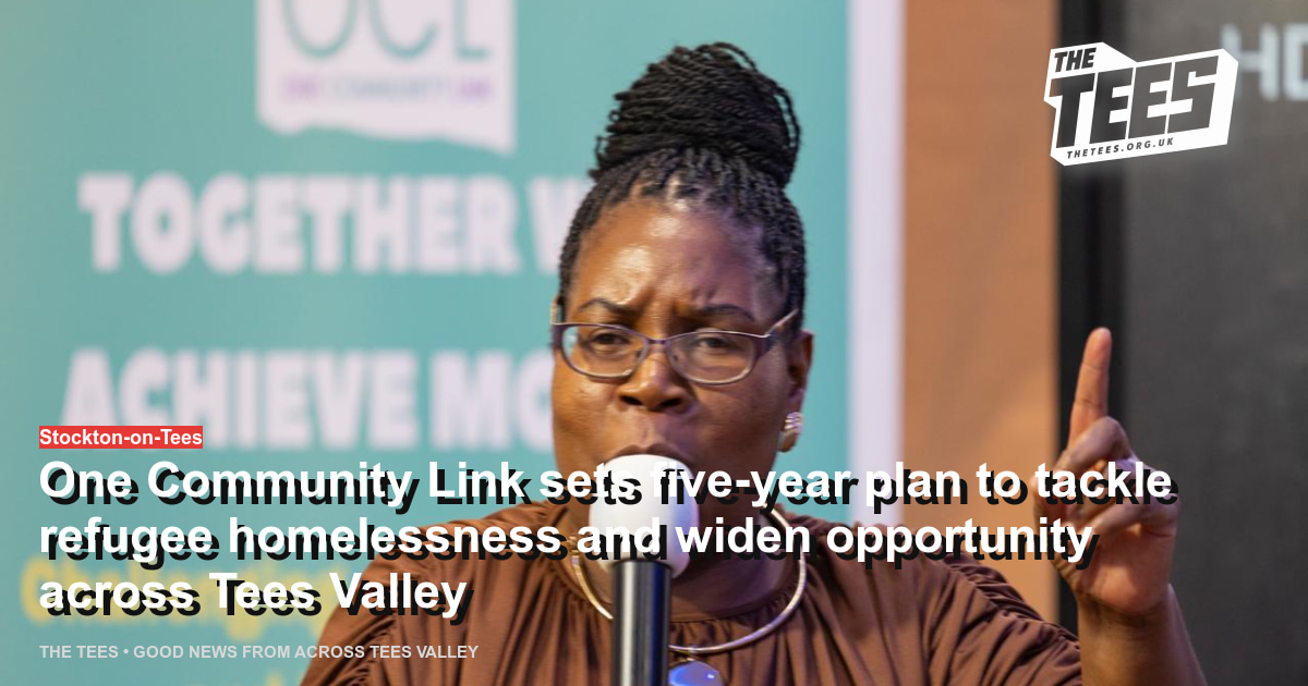 Social sharing card for One Community Link sets five-year plan to tackle refugee homelessness and widen opportunity across Tees Valley