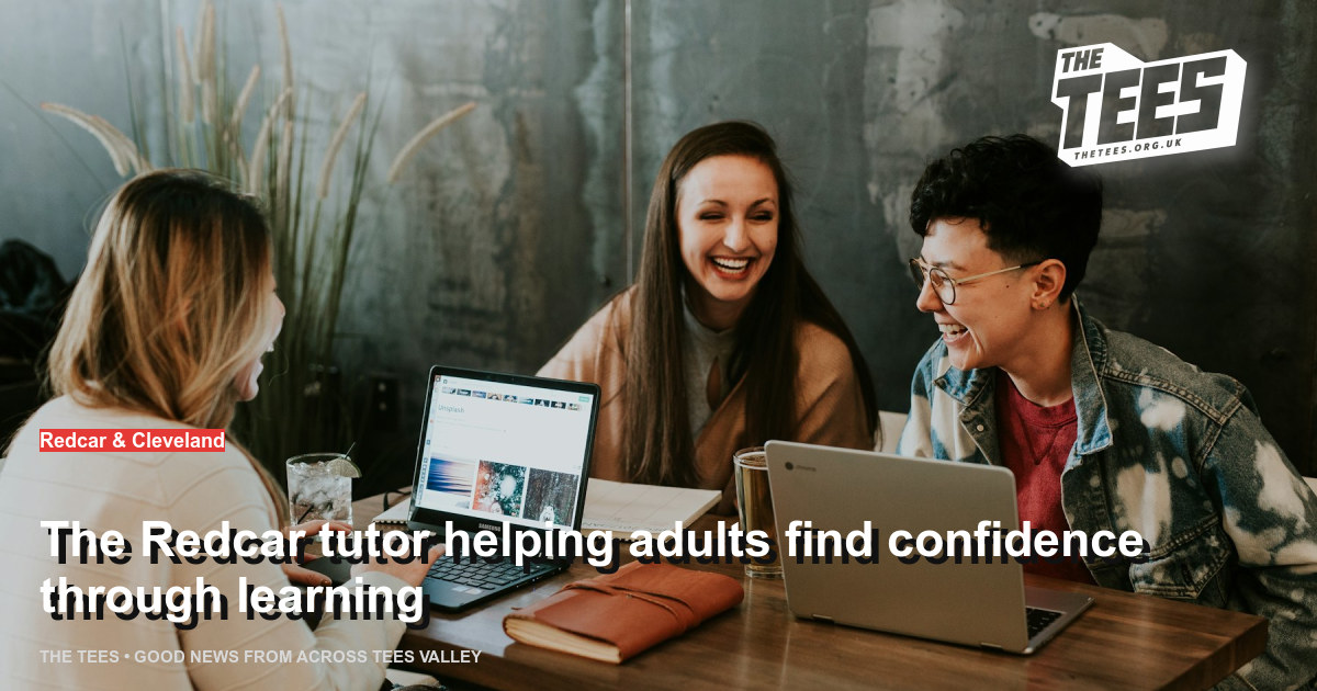 Social sharing card for The Redcar tutor helping adults find confidence through learning