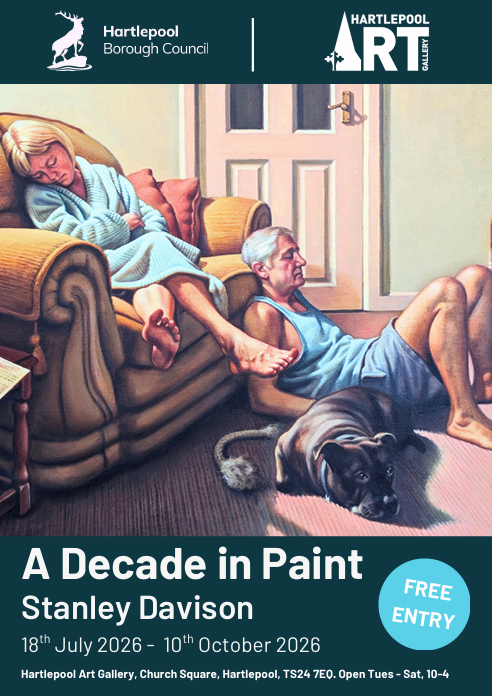 Social sharing card for Hartlepool painter Stanley Davison puts a decade of hometown life on the gallery walls