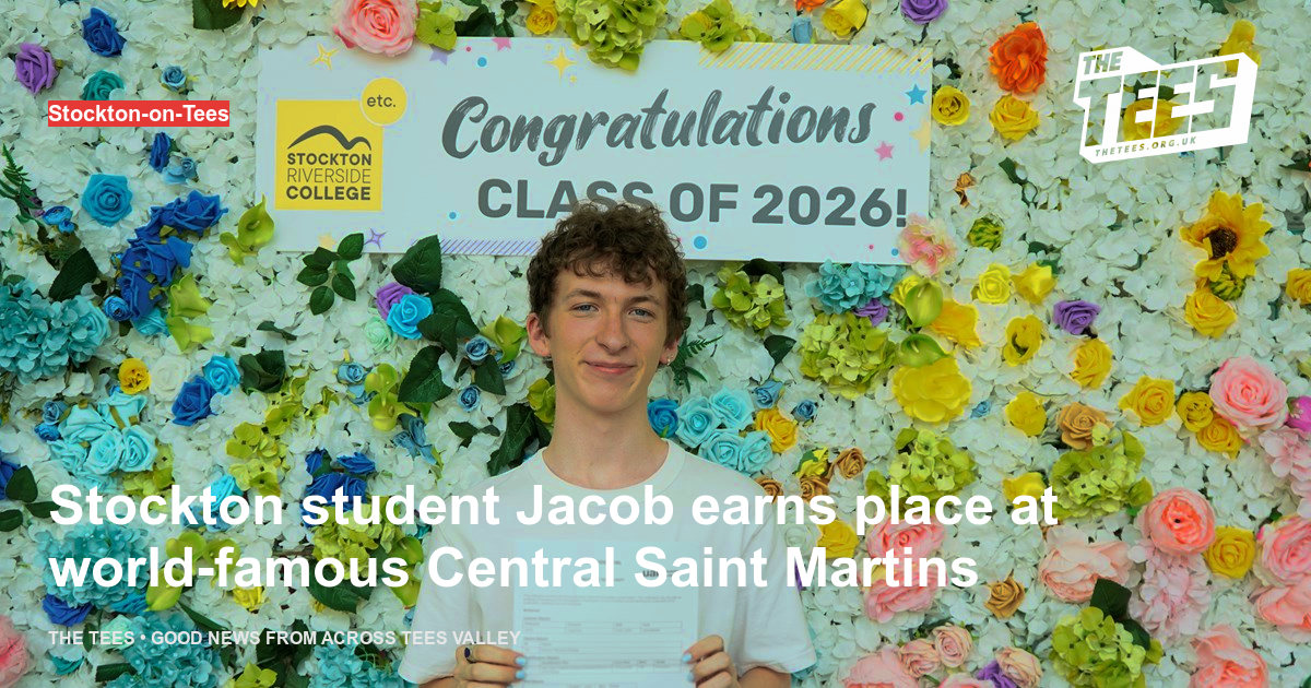 Social sharing card for Stockton student Jacob earns place at world-famous Central Saint Martins