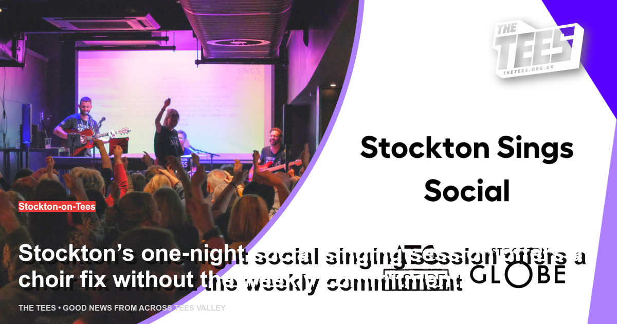 Social sharing card for Stockton’s one-night social singing session offers a choir fix without the weekly commitment
