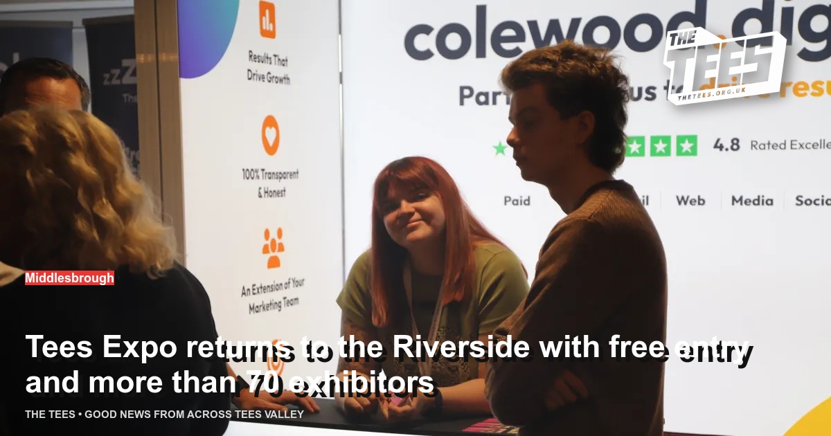 Social sharing card for Tees Expo returns to the Riverside with free entry and more than 70 exhibitors