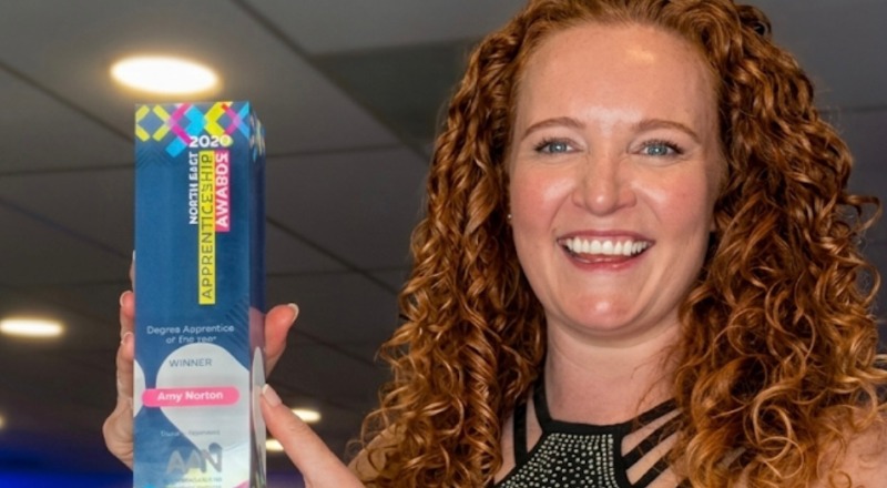 Social sharing card for Award-winning apprentice credits Teesside University support with helping her flourish
