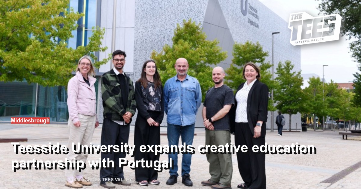 Social sharing card for Teesside University expands creative education partnership with Portugal