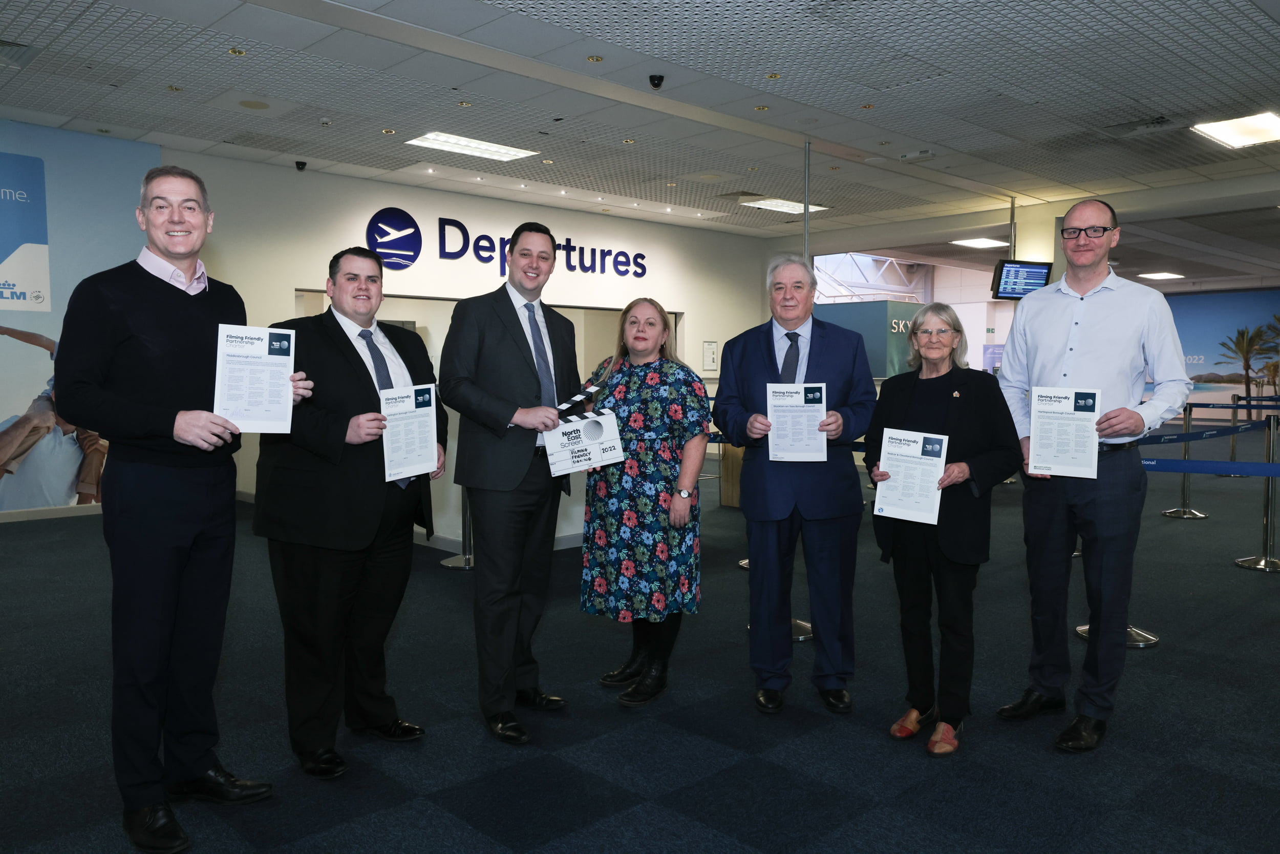 Taken: 9th December 2022 Tees Valley Mayor and leaders across the Tees Valley at Teesside International Airport. Darlington Image Byline: Dave Charnley Photography.