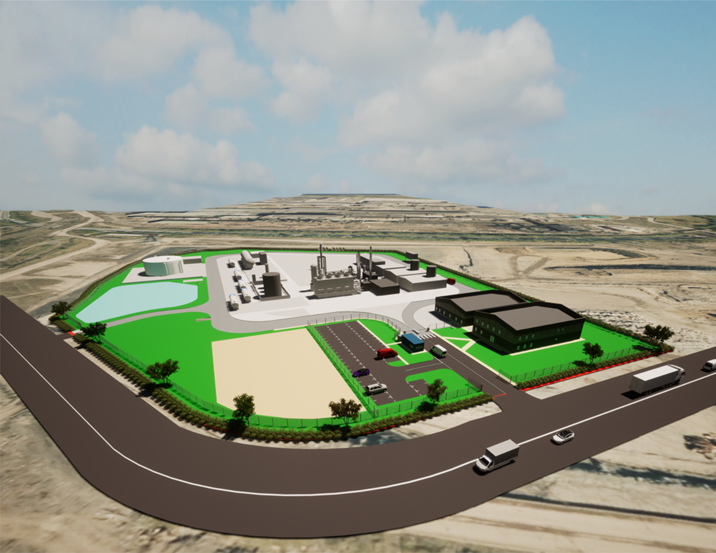 CGI of how the Willis Sustainable Fuels plant at Dorman Point, Teesworks, will look