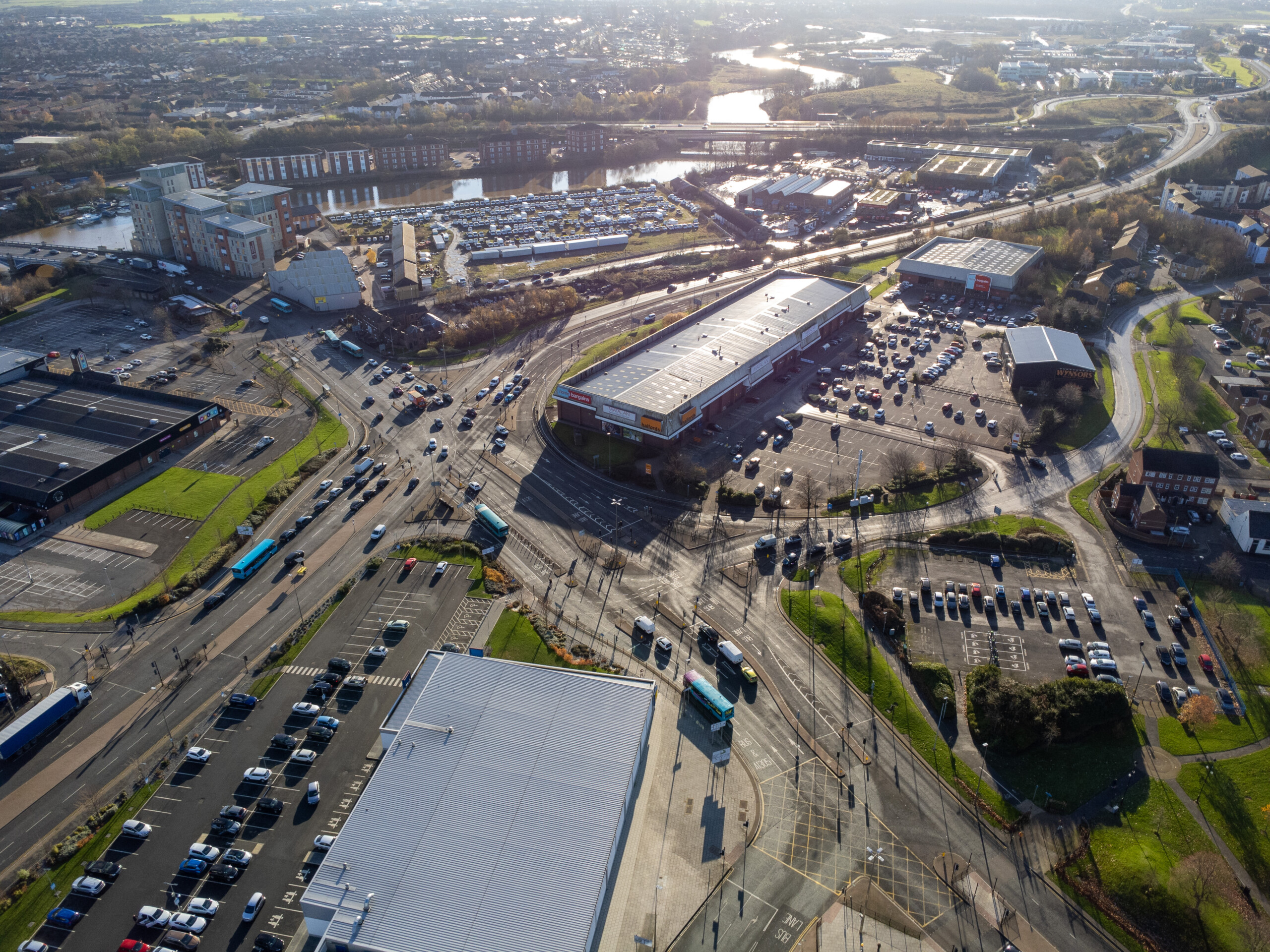 Stockton roads from above