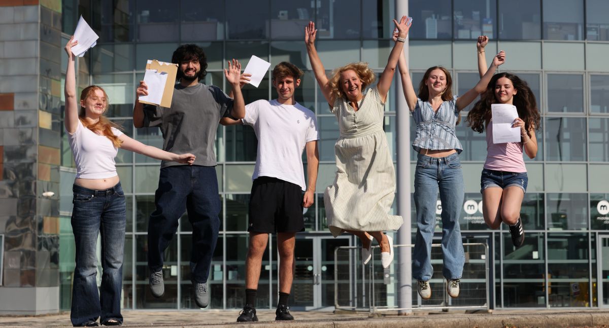 Middlesbrough College students celebrating their 2026 results